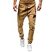 Produktbild Geili Herren Jogginghose Sweatpants Gesteppt mit Seitentaschen Cargo Hose Männer Klassisch Lang Skinny Sporthose Gummiband Kordelzug Fitness Trainingshose Freizeithose Schwarz Grau Khaki