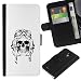 Produktbild UPPERHAND ( nicht für S4 i9500 ) Stilvoll Bild Klapp Leder Brief Tasche Kartenhalter Kunstleder Flip mit TPU Handy Schutz Hülle Case Etui Cover Schale Für Samsung Galaxy S4 Mini i9190 - Pilot Tod Krieg weiß schwarz skull