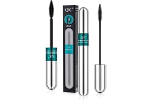 HIKAKA Lash Cosmetics Vibely Mascara, Máscara de pestañas de fibra de seda 4D de doble punta, máscara de pestañas 2 en 1 Thrive para alargamiento natural y efecto espesante impermeable (#1)