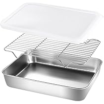 Teglia Da Forno Con Griglia Di Raffreddamento In Acciaio Inox 304 - Per Pane, Biscotti E Pizza - Foto 11