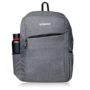 ROBAGO Grey Compack Casual Waterproof Rainproof Laptop Backpack Bag for Men Women Boys Girls | Office Bag | School Bag | College Bag | Students Bags with Rain Cover 25L (Grey)