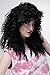 Party/Fancy Dress/Halloween WIG men women unisex HARDROCK HEAVY NWOBHM Hair Metal 80ies MULLET long black curly BW563-P103 COSPLAY