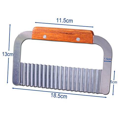 EQLEF® Crinkle Cutter Cutter garnieren Corrugated Ripple Wave-Knife Französisch Fries Knife Pastry Kartoffel-Scherblock-Kuchen-Werkzeuge - 2