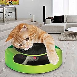 Tech Traders® – juguete para gato de atrapar el ratón de peluche en movimiento, juguete para rasguñar