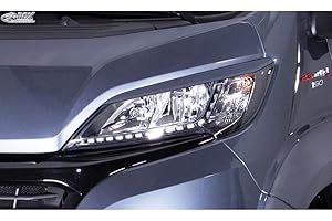 RDX Racedesign Head light spoilers compatible with Citroën Jumper & Fiat Ducato & Peugeot Boxer 2014- / Opel Movano 2021- / Toyota Proace Max 2024- (ABS)