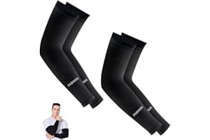 SIYINGSAERY 2 Paia Manicotti Braccio Nero Manicotti Anti UV Manicotto Copri Tatuaggio Manicotti Traspirante Elastico Manicotti Pallavolo Uomo e donna Manicotti Compressione per Ciclismo/Running/Pesca