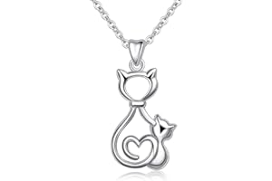 CELESTIA Pendentif Patte de Chat Collier Femme Argent 925 Bijoux Mignon Animaux Cadeau Fille pour les Amoureux des Chats