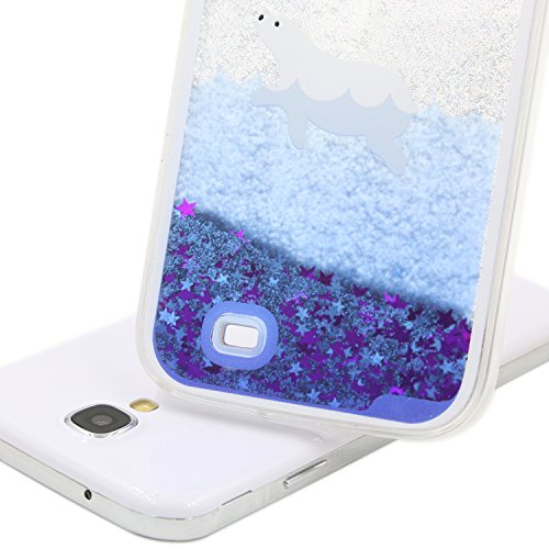 Für Samsung Galaxy S4 Hülle,Für Samsung Galaxy S4 Flüssigkeit Handyhülle,Funyye Luxus Luxuriös [Bunten Muster] Liebe Herzen Star Fließt Treibsand Durchsichtige Handytasche Glänzend Glitzer Diamond Diamant Fließen Flüssig Flüssigkeit Handyhülle Handy Hülle Case Tasche Crystal Case Durchsichtig Schutzhülle Etui Bumper Für Samsung Galaxy S4 + 1 x Frei Displayschutzfolie – Silber Glitter,Weiße Dichtung - 5
