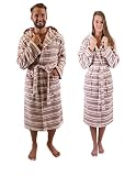 Bata de bienestar con corte hasta la rodilla (115 cm). Este albornoz deportivo para la sauna tiene dos bolsillos de parche y es muy acogedor y calentado.