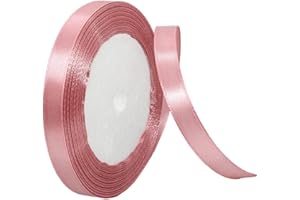 HONGCI Nastro rosa fagiolo da 10 mm per confezioni regalo, bouquet, decorazione per torte e feste di nozze