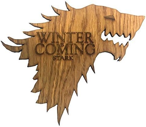 Derwent Laser CraftsDerwent Laser Crafts Ltd Game of Thrones House Stark Winter is Coming Wooden Direwolf Sigil (50cm x 41cm)