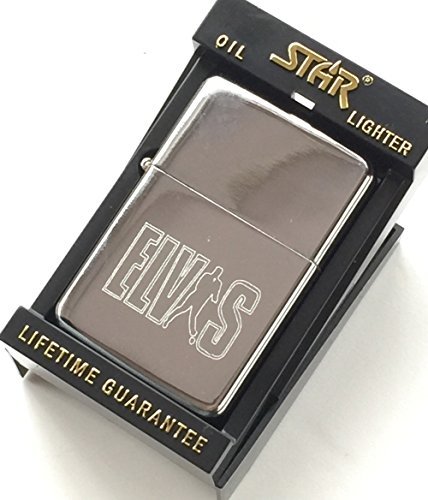 Indivuduelle Gravur Elvis Presley Stern Silber Anzünder (Tg23) + 59mm Knopf-abzeichen