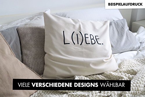 VISUAL STATEMENTS® Kissenbezug mit Spruch / Viele verschiedene Sprüche / 100% Gebürstetes Baumwoll-Segeltuch – 305 g/m² / 50 x 50 cm / L(i)ebe - 3