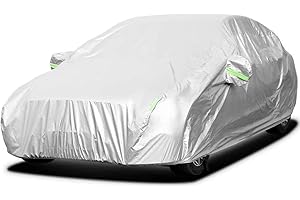 ‎SAILNOVO Sailnovo PKW Abdeckplane Autoabdeckung Car Cover Wasserdicht Vollgarage Autoplane Auto Ganzgarage Schutzhülle Plane Autoülle UV-Schutz Autogarage Autohaube Mobile Garage, Silber, 530 x 200 x 150cm