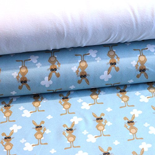 Stoffpaket Jersey - bunter Mix - elastischer Stoff - Hilco Hase 2 x 0,5 m