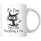 It's Fine I'm Fine Funny Printed Mug Cup Gift Tea Coffee Cup Coffee Mug