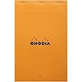 RHODIA 19600C - Stapled Notepad N°19 Orange - A4+ - Lined - 80 Detachable Sheets - White Clairefontaine Paper 80 g/m - Soft, Resistant and Waterproof Coated Card Cover - Basics, 210x318mm