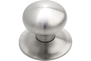 AZERODESIGN-Pomo Puerta Exterior-Pomo Puerta -Acabado Inox Material Acero Inoxidable-Tirador Puerta Entrada Central -Base de 85mm de Diámetro -Instalacion con Tornillo Central