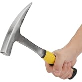 Tyenaza Geologist Hammer, Geological Exploration, Double Headed Flat Mouth Brickbill Hammers with Comfortable Rubber Handle,