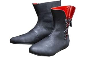 SIULAS Medievale PU Stivali in Pelle Scarpe retrò delle Donne degli Uomini Cavaliere Corto Stivaletti Piatto Jazz Stivali di Modo per Le Donne Cosplay Festival Larp Scarpe per Cosplay