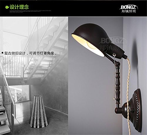 ShengYe Modern Vintage Sconce Wall Light Wall Lamp loft industrial retro adjustable retractable folding nostalgia cafe bedside pull rope switch wall lamp