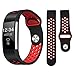 Produktbild Qianyou Fitbit Charge 2 Armband Silikon, Fitbit Charge HR Armband, Weich Silikon Ersatzarmband Einstellbare Uhrenarmbänder Armbänder für Fitbit Charge2 / Fitbit Charge HR-Schwarz Rot