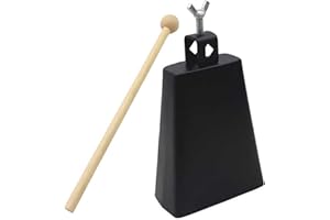 BNINETEENTEAM Cowbell, Percussion 6inch Metal Black Cowbell Drum Zubeh?r mit Stick Percussion Instrument Play a Musical Instrument