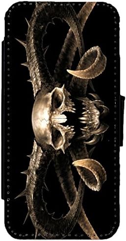 Gothic - Emo Inspired Goth Leather Flip Phone Case Wallet Cover for iPhone &amp; Samsung (iPhone 6 / 6s)