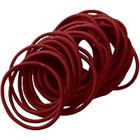 FOMIYES 100 Stück Dünne Haargummis Rot - Elastische Gummibänder Aus Nylon Für Kinder & Frisuren