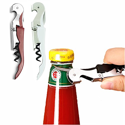 Korkenzieher Weinöffner Set of 3 ,FLYING Kellner Korkenzieher und Folienschneider für Sommeliers, Kellner und Barkeeper- Doppelte Korkenzieher - 6