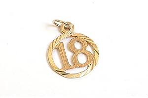 PENINSULA JEWELLERY 9ct Gold 18th Birthday Pendant Charm without chain