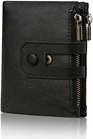 Fezhiomu Original Classic RFID Men's Bifold Genuine Leather Wallet and Purse Credit Card Holder Case with Gift Box black