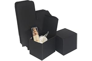 STRBOXONG Scatole Regalo Kraft Nere, 50x50x50mm Piccole Mini Scatole Regalo Vuote con Coperchi per Regali, Scatoline Bomboniere Dolci per Feste, Matrimoni o Compleanni (50 Pezzi)