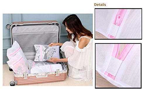 11 Pack Mesh Taschen-Include 7 wiederverwendbare Produce Taschen, 1 Mutter Milchbeutel, 3 Waschmittel Reißverschluss Waschbeutel - 5