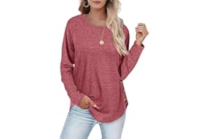 Aokosor Pullover Damen Sweatshirt Langarmshirt Strickpullover Tops für Herbst Winter