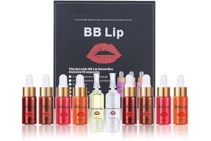 OFANYIA BB Lips Serum Kit, Traitement de maquillage semi-permanent, Lip Gloss Lip Serum for Lip Pigment, 4 couleurs de pigments liquides pour les lèvres, Gel exfoliant et Booster inclus