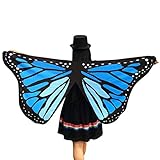 Overdose 145 * 65CM Frauen Weiche Gewebe Schmetterlings Flügel Schal feenhafte Damen Nymphe Pixie Kostüm Zusatz (145 * 65CM, A)