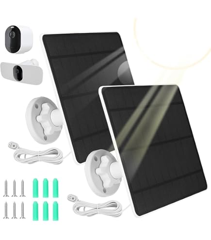 2er-Pack Solarpanel 5W Für Google Nest Cam (Batterie) – IP65 Wetterfest, 360° Verstellbare Halterung, 4m Kabel – Dauerhaft Solarstrom Für Deine Überwachung