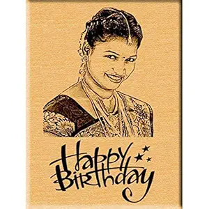 Incredible Gifts India Gift Ideas for Women Birthday Gifts - Engraved Photo Plaque (Wood, 5x4 inches, Brown)