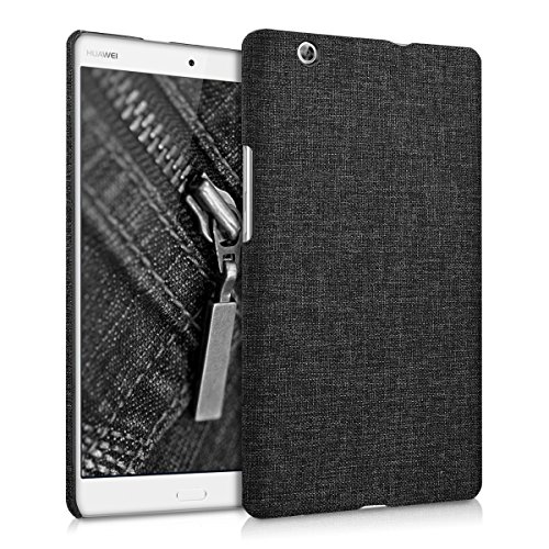 kwmobile Hardcase Stoff Hülle für Huawei MediaPad M3 8.4 - Cover Case in Stoff Design Dunkelgrau