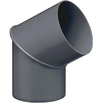 INEFA Coude Tuyau Descente Angle 60° 75mm Blanc PVC - Raccord Pluvial Pour Gouttière Facile à Monter