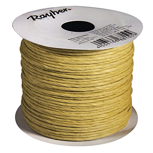 Rayher Hobby 5116031 Papierkordel mit Draht, 2 mm, Rolle 25 m, natur - 2