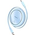 Baseus 100W PD 5A Both-Way Mini Retractable USB C Cable, Fast Charging Cable with High-Speed 480Mbps Data Transmission for iPhone 15 Pro Max, Samsung S24 Ultra, MacBook, iPad Pro/Air, etc