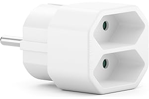 deleyCON Rozdzielacz/Listwa Zasilająca Wewnętrzna Eurokabel - Kabel Zasilający Adapter Gniazdka Euro - Adapter Prądowy Multi-Gniazdo - 2x Gniazdo Euro 2,5A do Użytku Wewnętrznego Max. 1100W