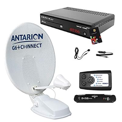 ANTARION Pack G6+ AIR 72 cm Antenne Satellite Automatique Microperforée + Positionneur + Récepteur TNTSAT Astra