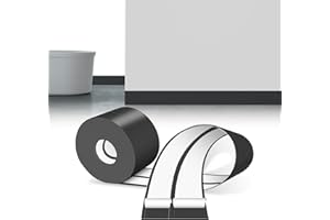 LIHIQIYA Rodapiés Flexible Autoadhesivo, 12M Rodapie PVC Adhesivo, Zocalos Autoadhesivos, Embellecedor Encimera Cocina, Rodapié Plegable Cinta para Cocina Baño, Zocalo de Cocina, Negro, 30x30mm