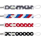 Itaar Pacifier Clip Schnullerketten Schnullerband aus Baumwolle 4 Stück - 8