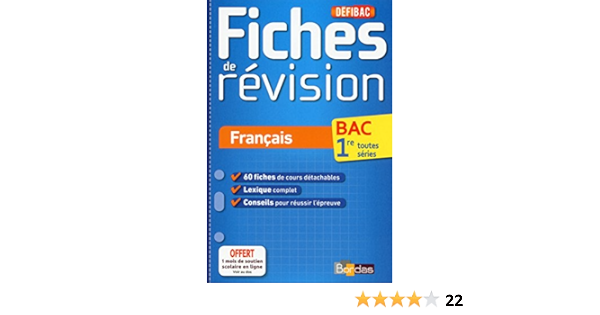 Defibac Fiches De Revision Francais 1res Amazon Fr Collectif Livres