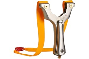 ‎HUNTINGDOOR Huntingdoor Schleuder Zwille Steinschleuder Jagd Slingshot Edelstahl Profi Schleuder Metall Katapult mit 2 Schleuder Gummibändern