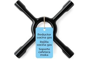 RECAMBIOS DREYMA Reductor Rejilla Cocina Gas 130 mm Hierro Fundido Soporte Cruz para cafetera Moka ollas pequenas hornillo 9 mm Compatible con Whirlpool INDESIT BALAY Estable y Universal MAX